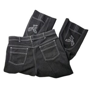 Vtg Shepler Jeans Mens 36x25 Straight Leg Eagle Embroidery Western Rodeo 3132